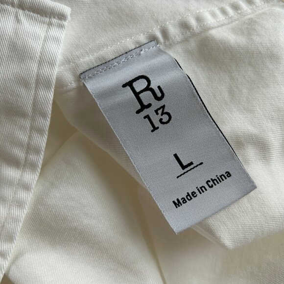 R13 Oversized Boxy Button Up Dress cotton white L - NWOT - Picture 7 of 14
